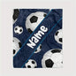 Custom Football Print Name Flannel Throw Blanket -