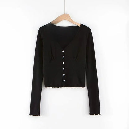 Slim Fit Women's Long Cardigan V-Ne Sweater Sexy T-irt