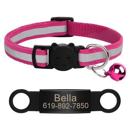 Customized Cat Collar Reflective Cat Collar Free Engraved