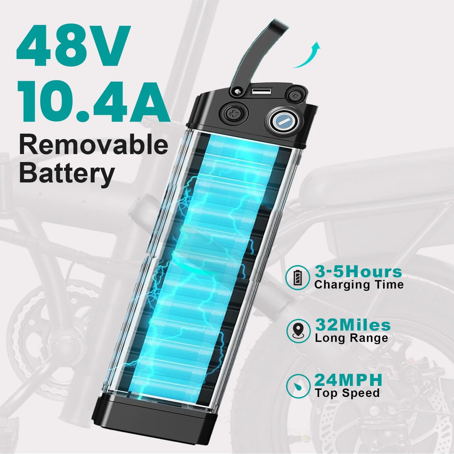 14-inch electric bike, easy to fold, adult commuter electric bike,