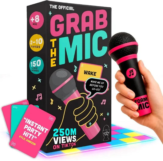 Lucky Egg Official Grab The Mic Family Karaoke Board Game 2-10 Players Game For Hilarious Game Nights Birthday Party Kids Gift