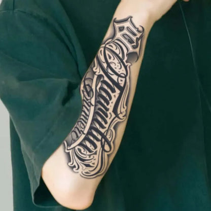 1Pc Handwritten Font Arm Waterproof Temporary Tattoo,