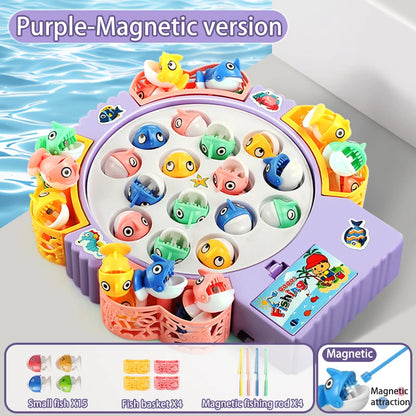 Magnetic Rotating Fishing Game Plate - Fishing Toy with Music