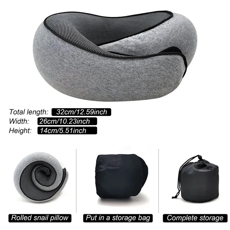 Travel Neck Pillow Memory Foam U-shaped Pillow Snail Style