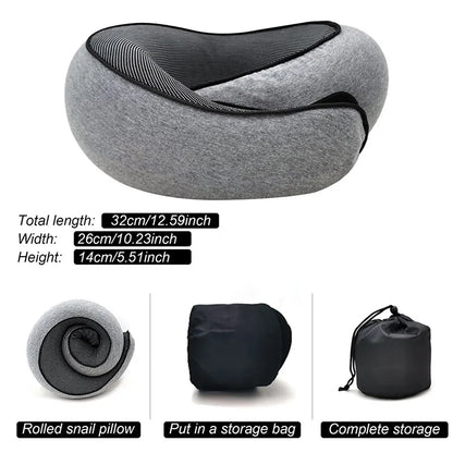 Travel Neck Pillow Memory Foam U-shaped Pillow Snail Style