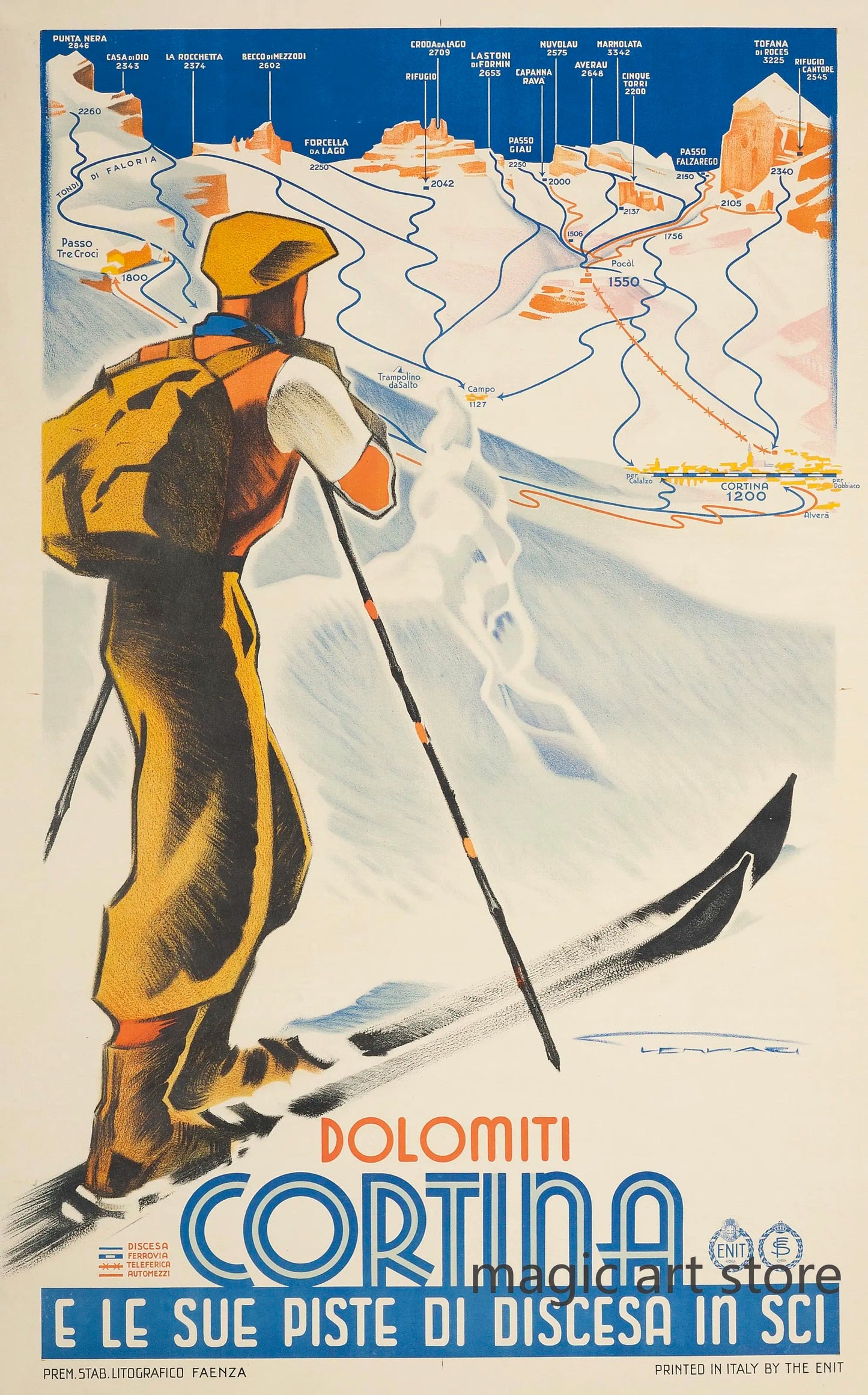 Retro Zermatt Chamonix Skiing Art Poster Vintage Australia