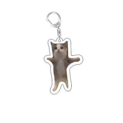 Funny Cat Memes Series Keychain Student Gift Bag Lanyard