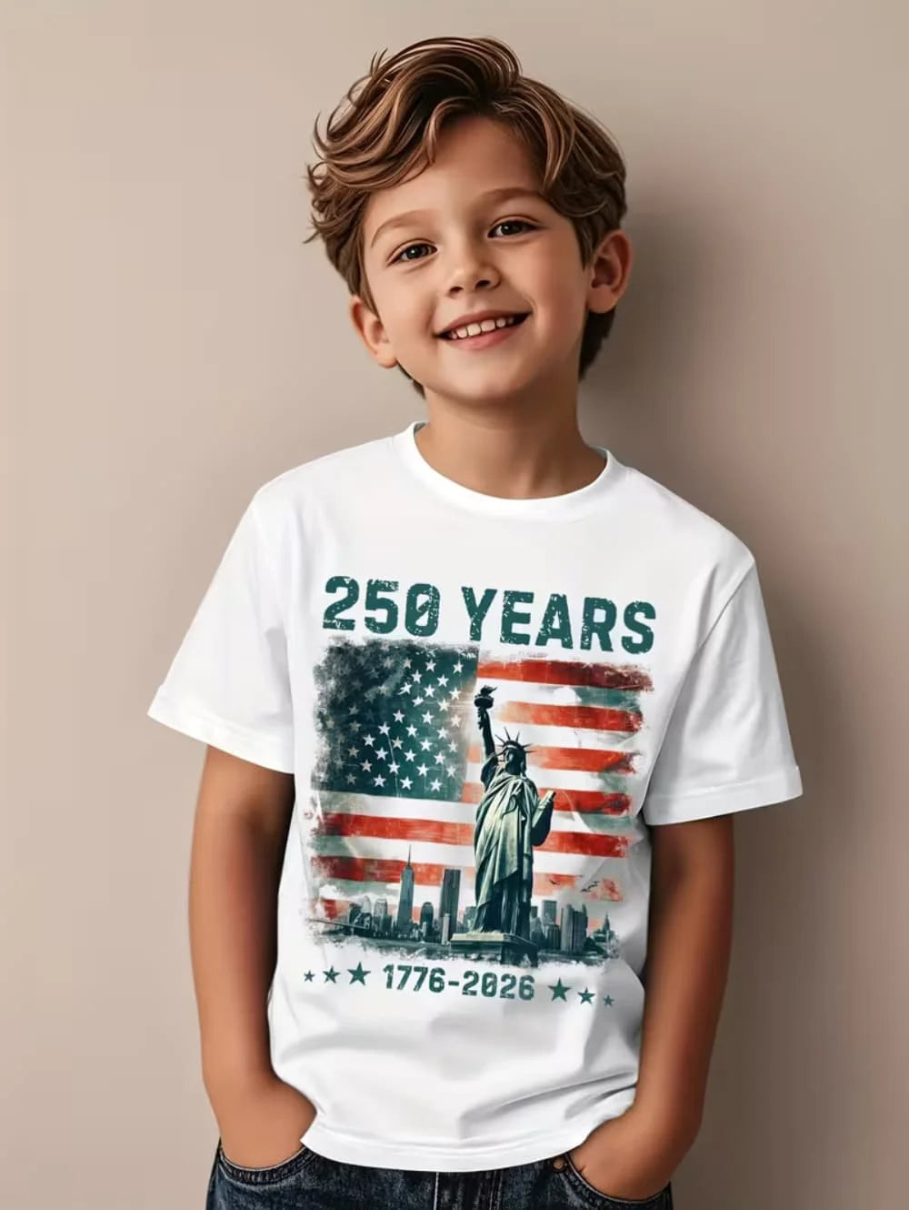 T-Shirt for Kids America 250th Birthday Eagle Flag 250 Years