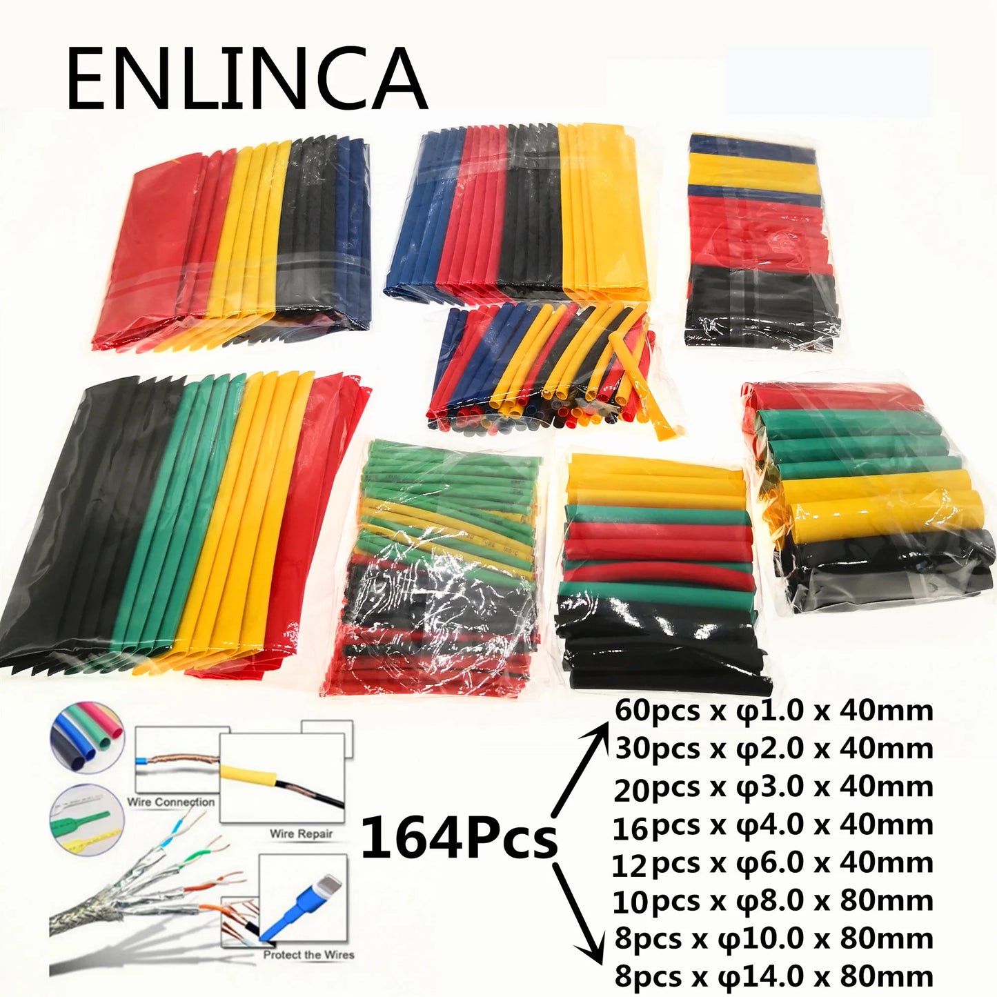127-750pcs Heat-shrink Tubing Thermoresistant