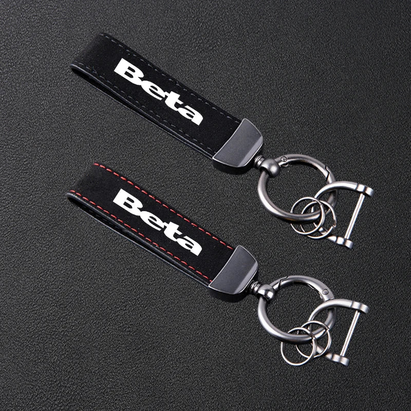 Motorcycle Leather Suede Keychain For Beta Evo 250 300 80