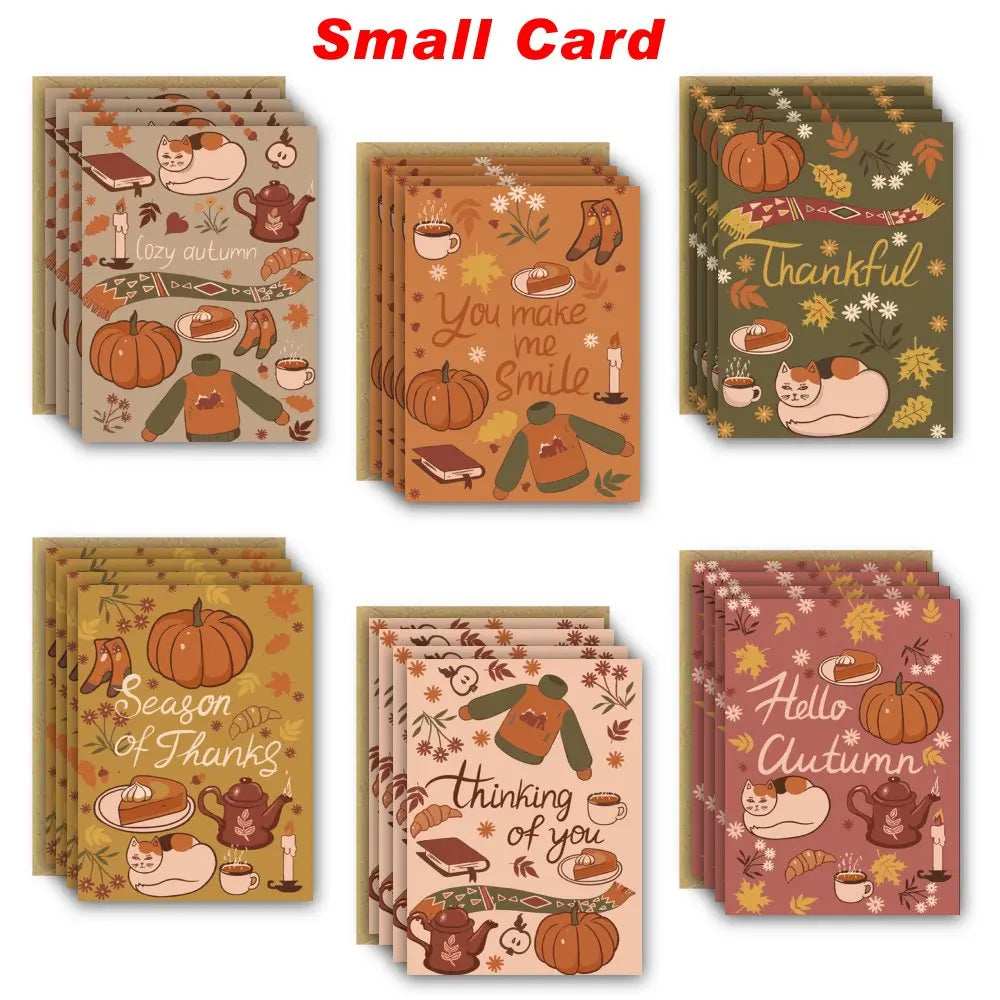 Thanksgiving cards with envelopes,autumn pumpkin