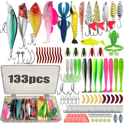 Fishing 83/133/193/239/409pcs Fishing Lure Kit For