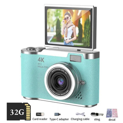 4K Digital Camera CCD 180° Flip Screen Selfie Camera
