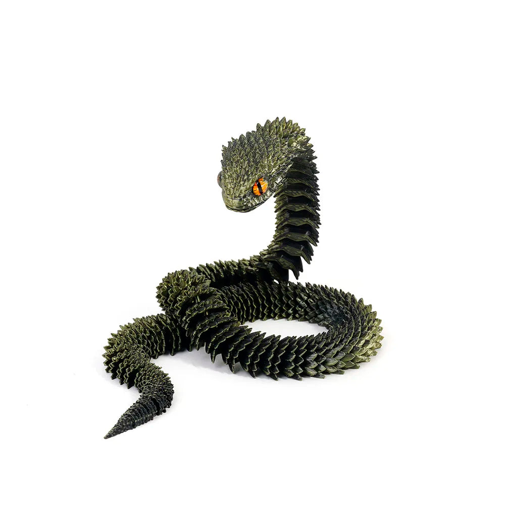 3D Printed Snake Decoration Colorful Model 3D