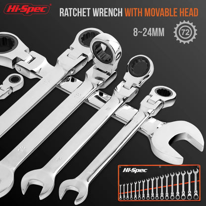 Adjustable Torque Ratchet Spanner Set 8-19Mm Universal