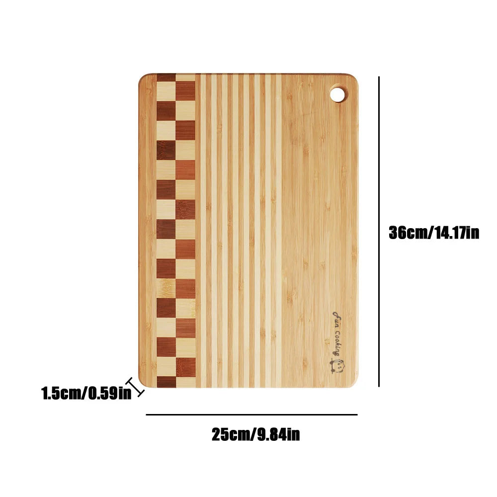 bamboo cutting board, checkerboard steak plate,