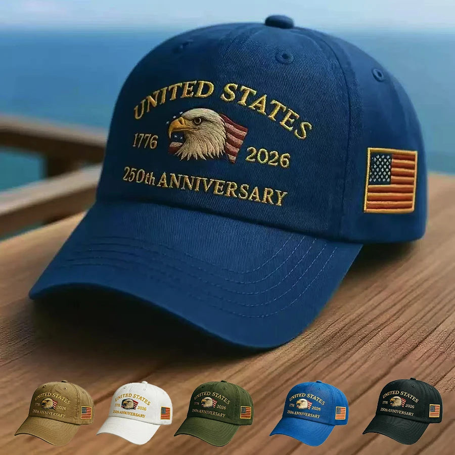 250th Anniversary Hat USA Patriotic Baseball Caps Eagle