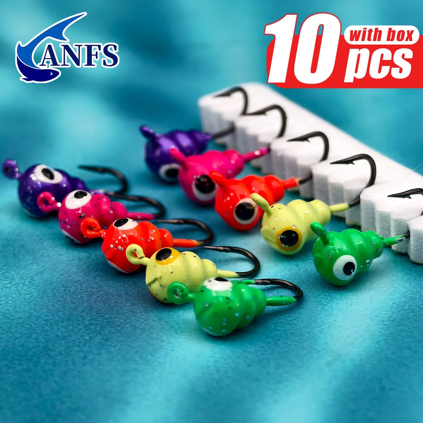 ANFS Ice Fishing Lures Ice Fishing Jigs Kit-10 Pack Ice