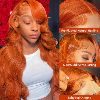 Ginger Wig Human Hair 13x6 HD Lace