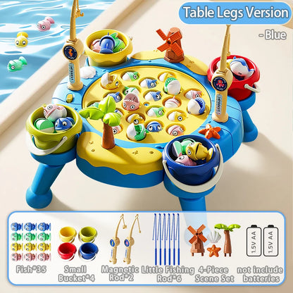 Magnetic Fishing Game - Educational Learning Toy with 2/6 Poles