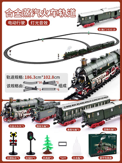 Add Water and Spray Smoke Train Model Steam Locomotive Alloy