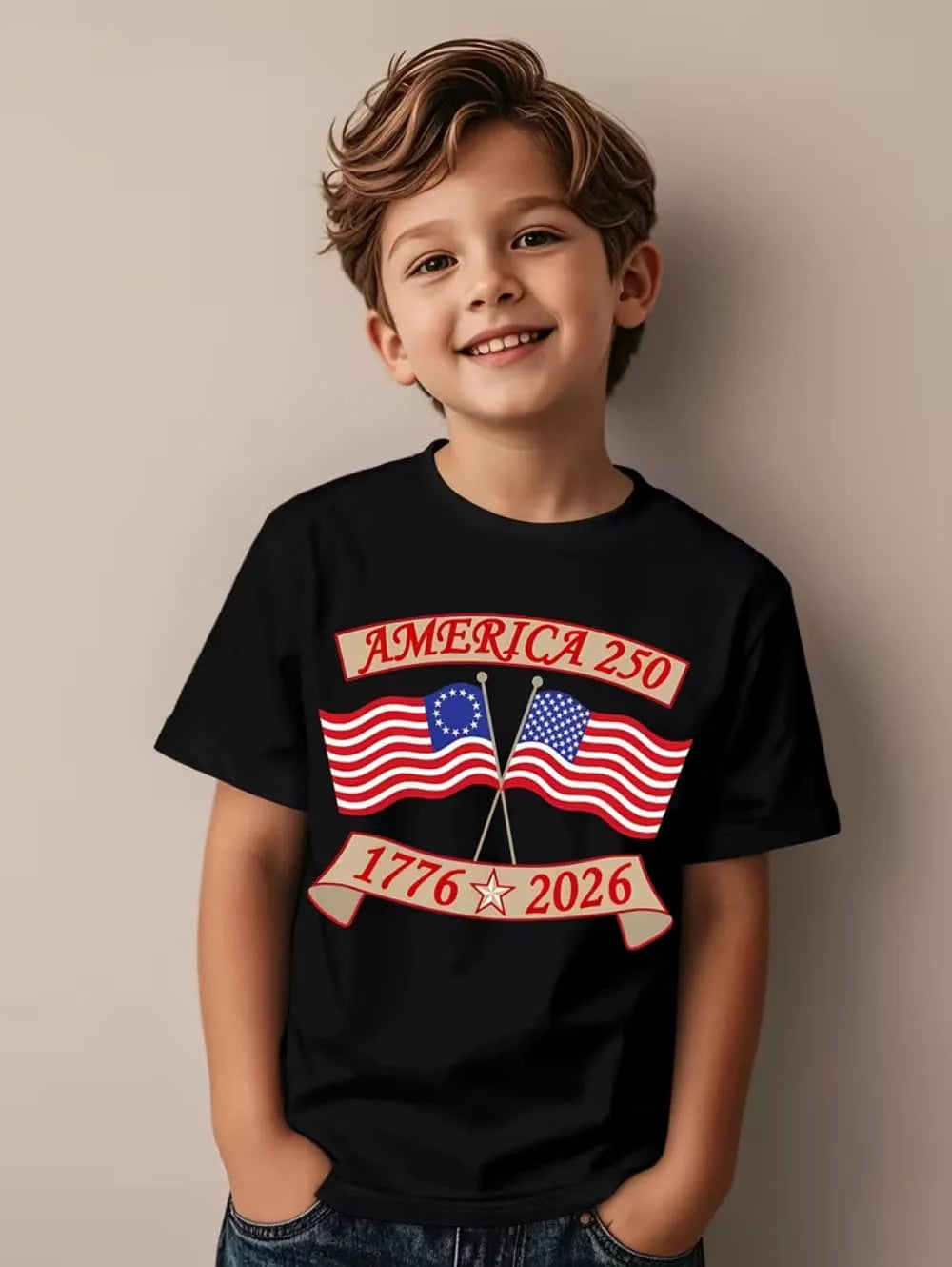 T-Shirt for Kids America 250th Birthday Eagle Flag 250 Years