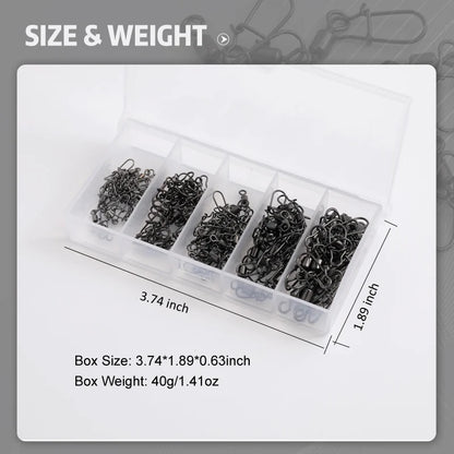 50pc/box Stainless Steel Fishing Connector Pin 4# 6# 8#10#12# Bearing Rolling Swiveal