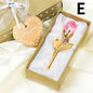 6 Colors Crystal Glass Rose Flower Figurines Craft Valentine's