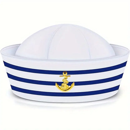 1/3/6 pieces of blue striped sailor hats, white striped sailor