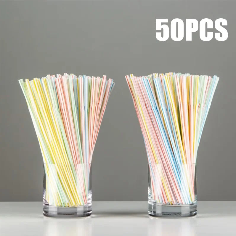 50-1000Pcs Drinking Straws Colorful & Black