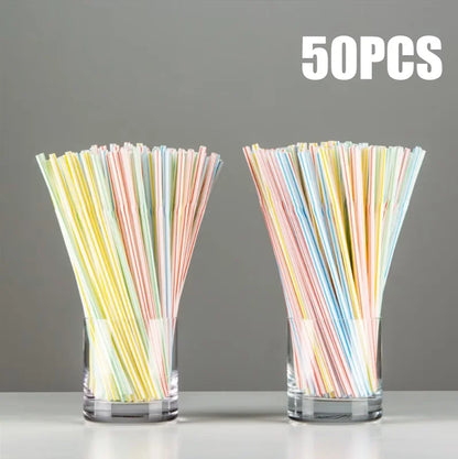 50-1000Pcs Drinking Straws Colorful & Black