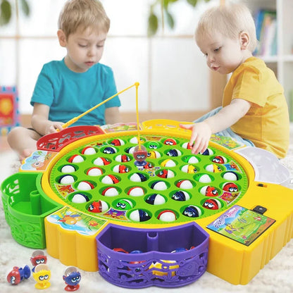 Fishing Toys Electric Rotating Magnetic Play Game Music Spinning Fish