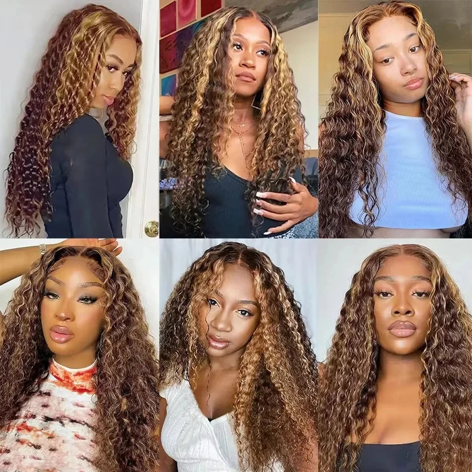 Botisi 4/27 Deep Wave Frontal Wig 13x6 Hd Lace Curly Wig