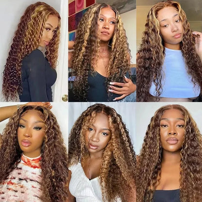 Botisi 4/27 Deep Wave Frontal Wig 13x6 Hd Lace Curly Wig