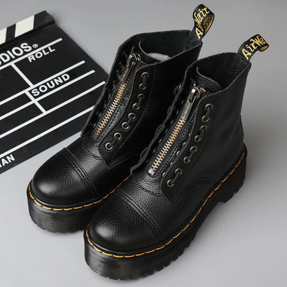 Women Boots Genuine Leather Platform Boots