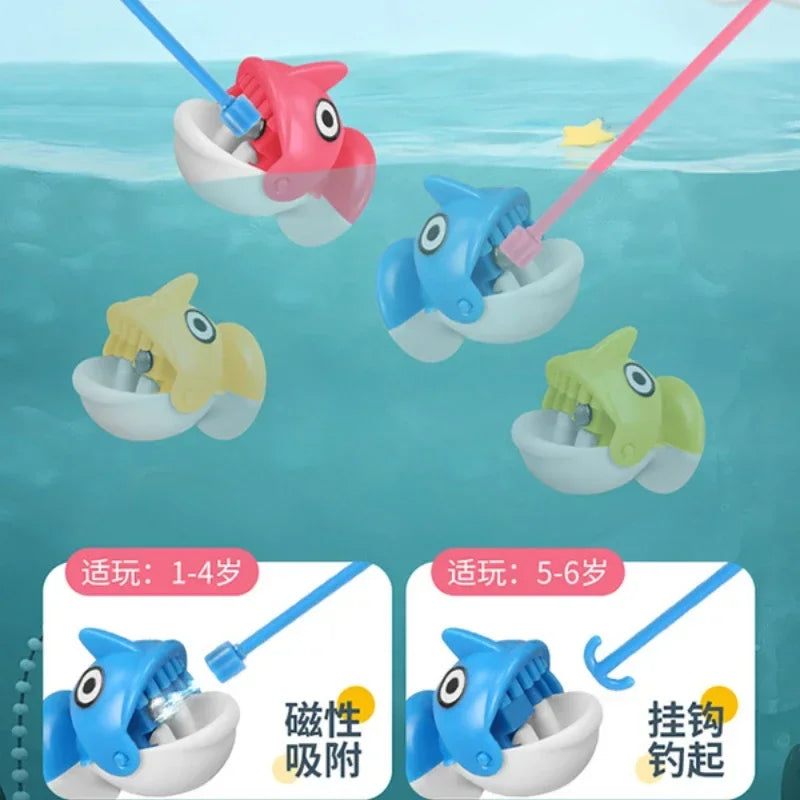 Magnetic Fishing Toys Fish and Rod with Magnetic Rotating Fishing Game