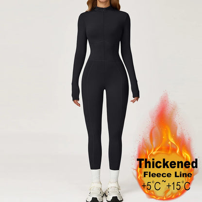 Winter Sport Jumpsuits Women Warm Gym