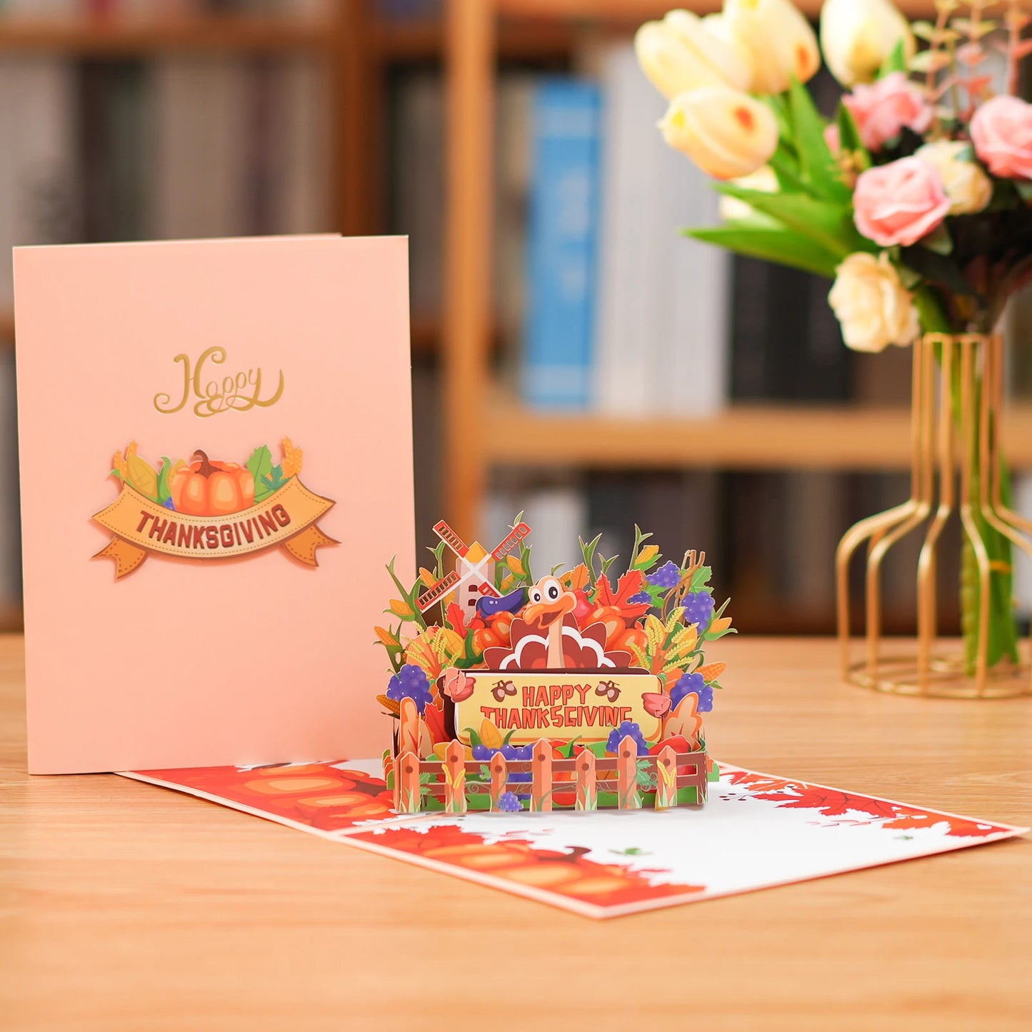 Thanksgiving Day Gift Card 3D Pop Up Give Thanks