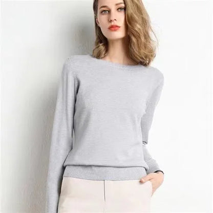Women Sweater O-neck Autumn Winter Basic Pullover Warm