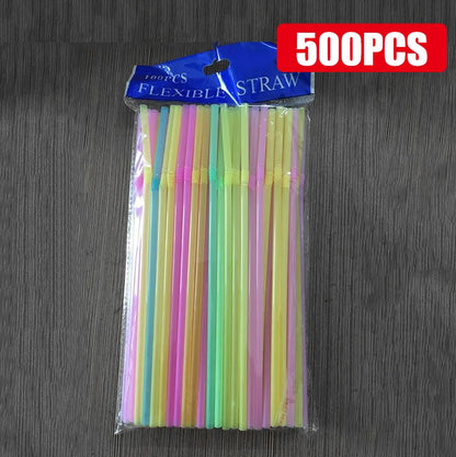 50-1000Pcs Drinking Straws Colorful & Black