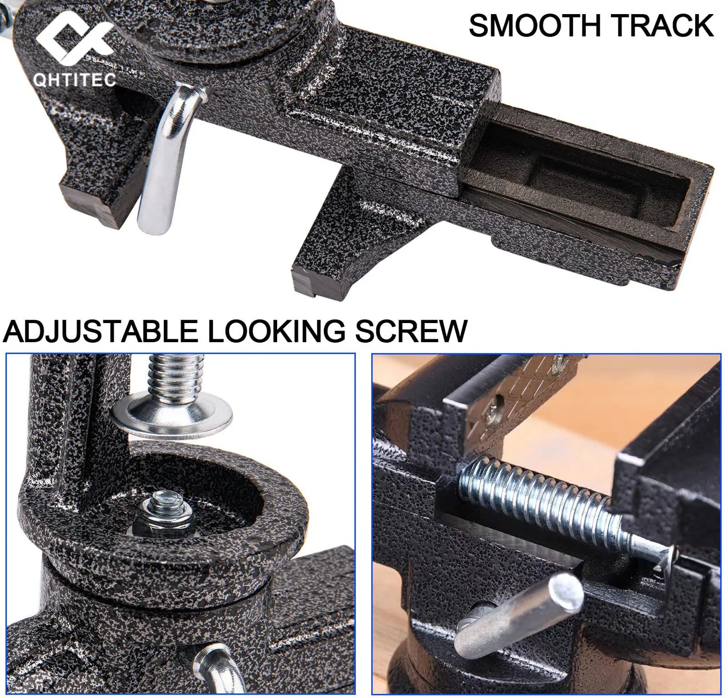 Multi Functional Heavy Table Clamp Mini Aluminum Bench Vise Jaw Anti Slip Versatile Vice Jaws Tool 360 Degree Swivel Cast Iron