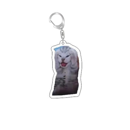 Funny Cat Memes Series Keychain Student Gift Bag Lanyard