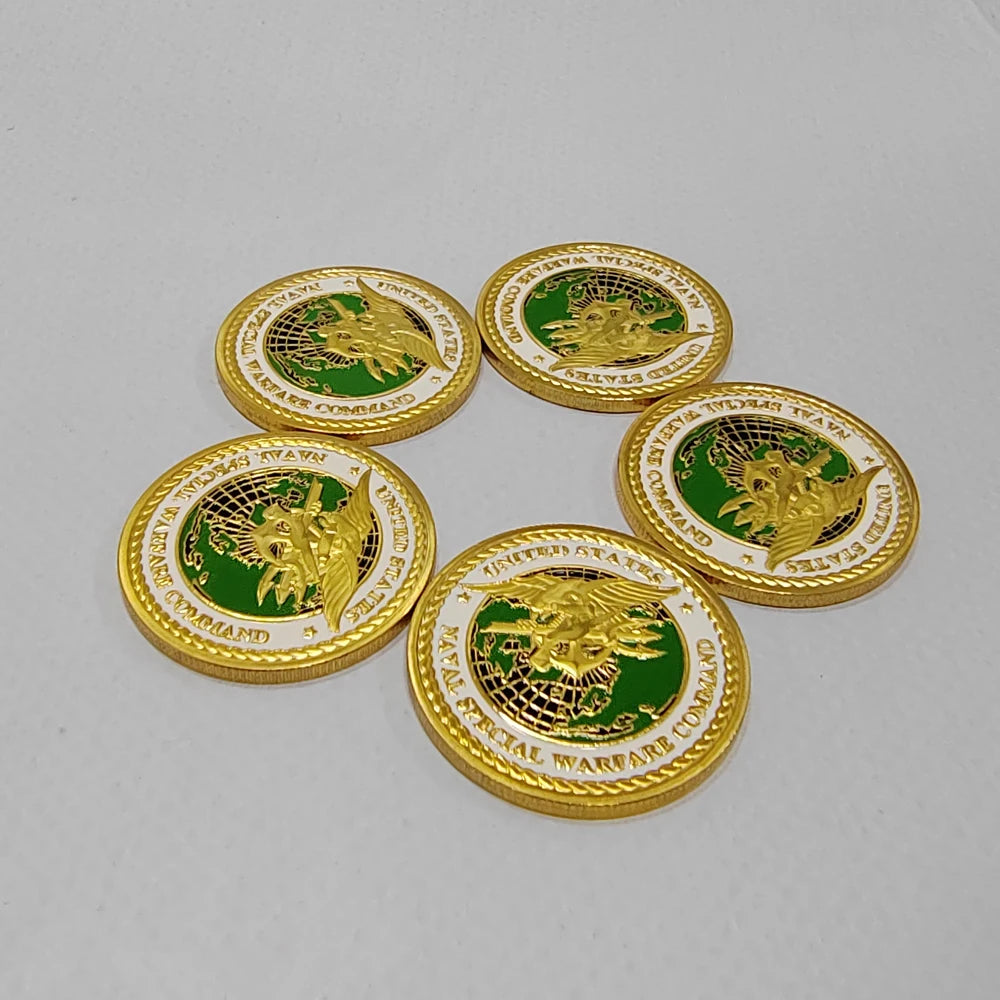 5pcs United States Naval Special Warfare Command Challenge Coins Navy Seals Military