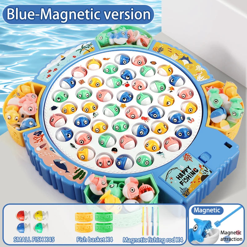Magnetic Rotating Fishing Game Plate - Fishing Toy with Music