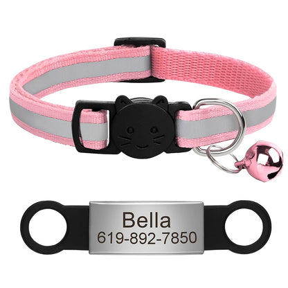 Customized Cat Collar Reflective Cat Collar Free Engraved