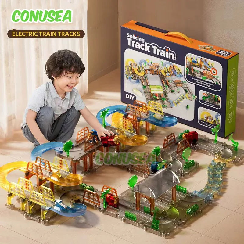 Electric train tracks Toys Splicing Track Trains Transparent