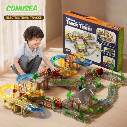 Electric train tracks Toys Splicing Track Trains Transparent