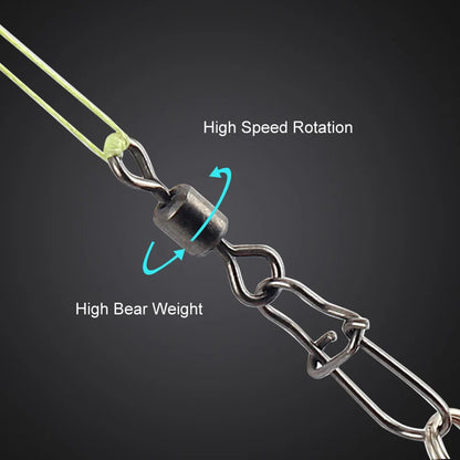 50pc/box Stainless Steel Fishing Connector Pin 4# 6# 8#10#12# Bearing Rolling Swiveal