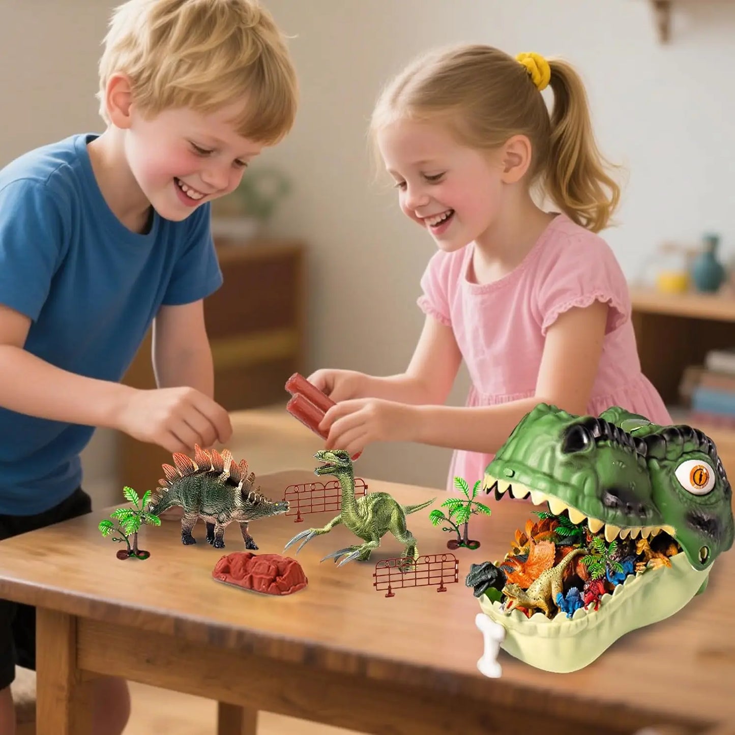 46 Pcs Dinosaur Toy, Dinosaur Figurines Includes Dino Aufbewahrungsbox,
