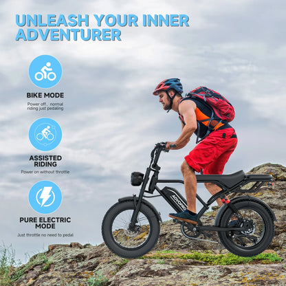 AOVOPRO AP20 Electric Bike 1500W 20" Fat Tire 31mph Top Speed